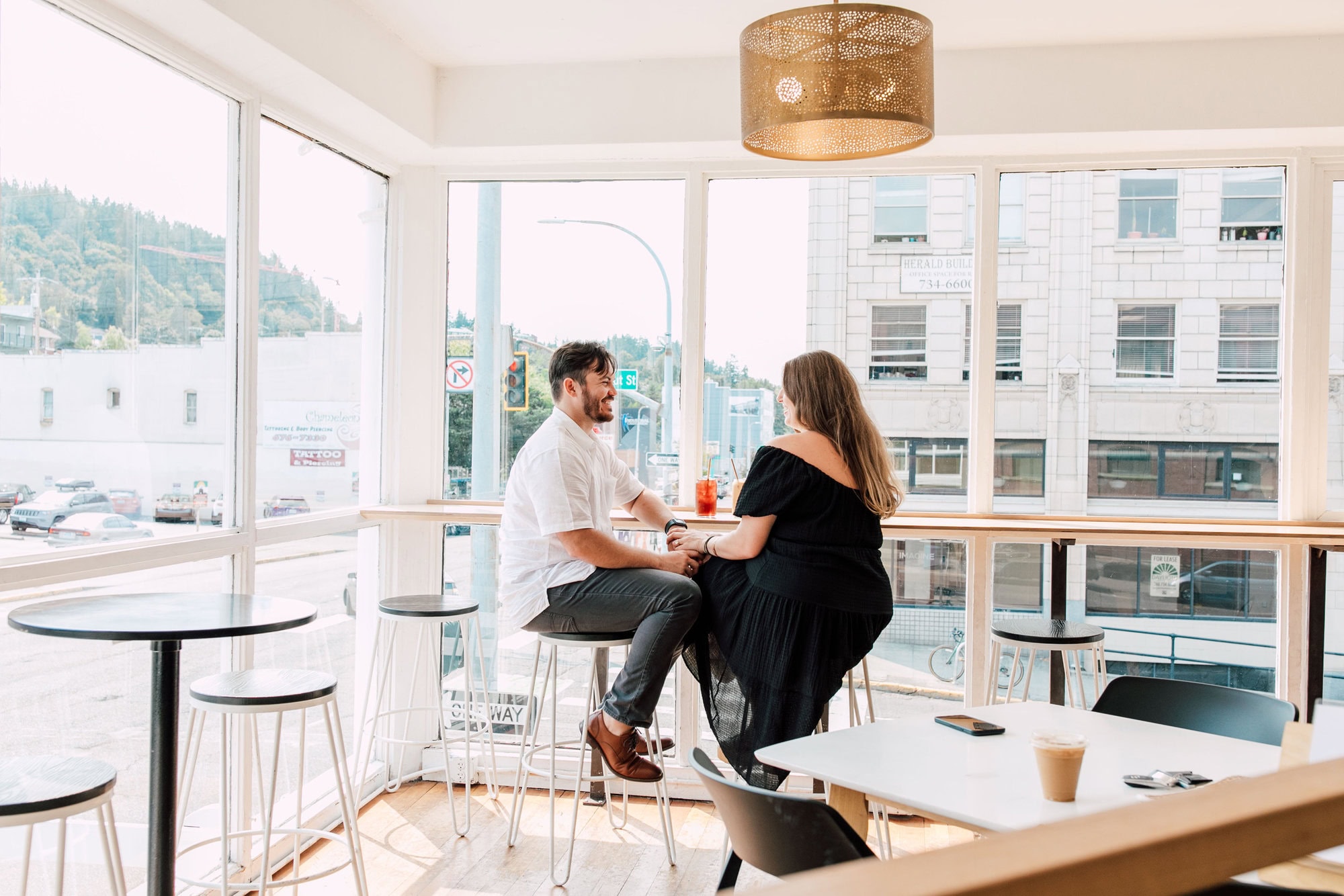 Makeworth Market Engagement Session Bellingham Coffeeshop Katheryn Moran Photography