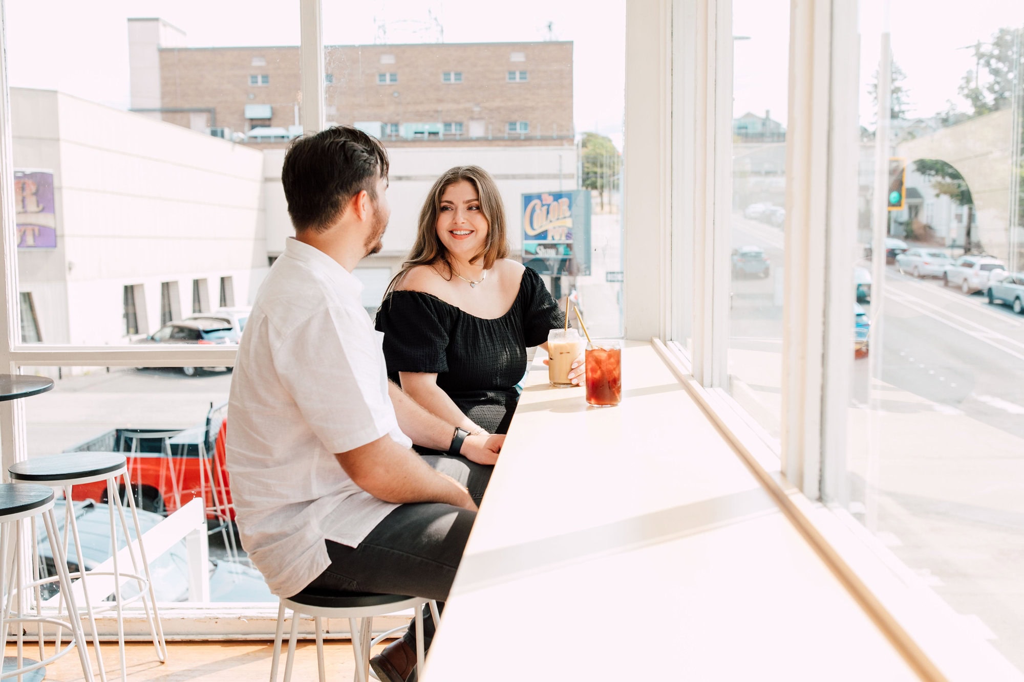 Makeworth Market Engagement Session Bellingham Coffeeshop Katheryn Moran Photography