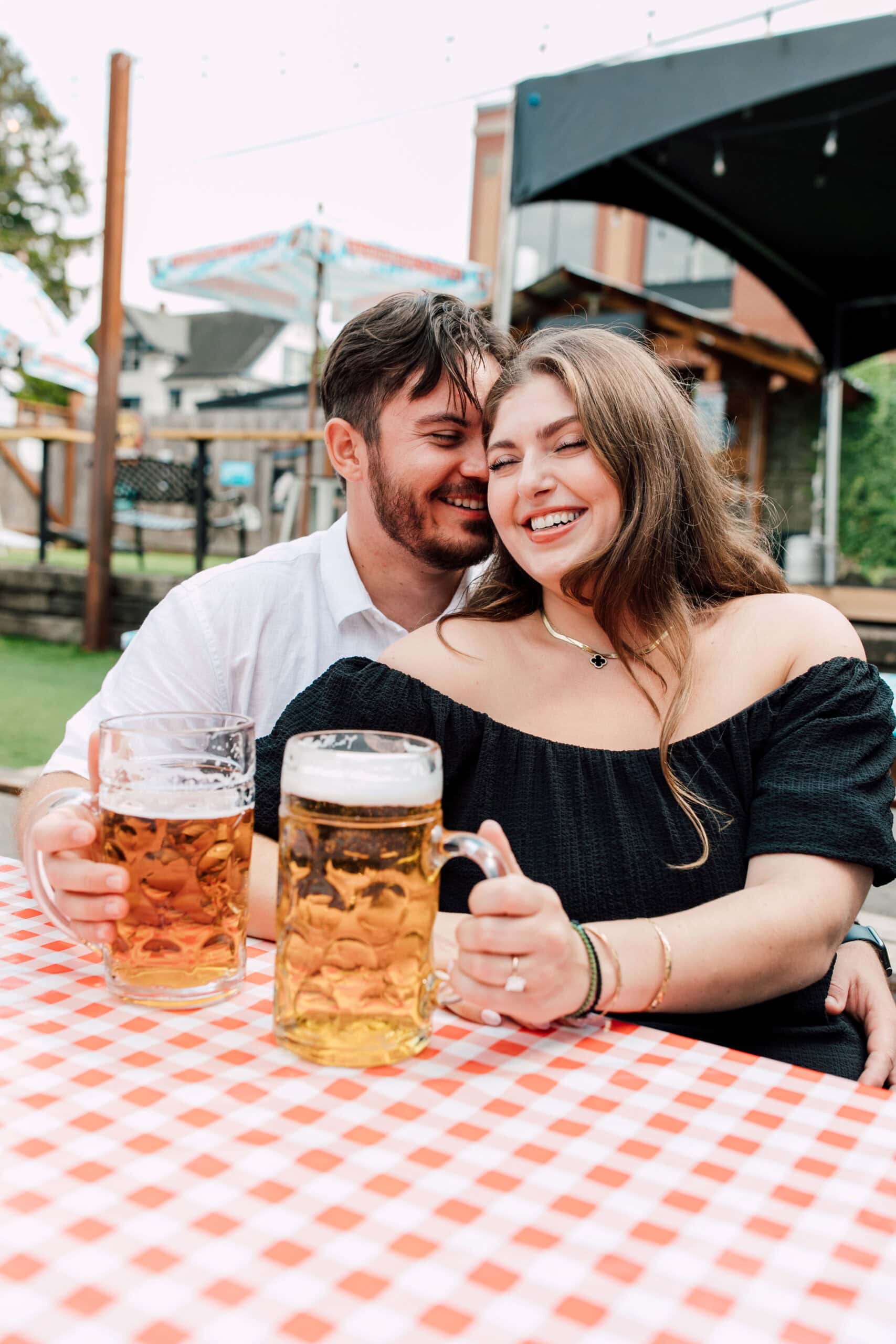 Schweinhaus Biergarten Bellingham Engagement Photography 